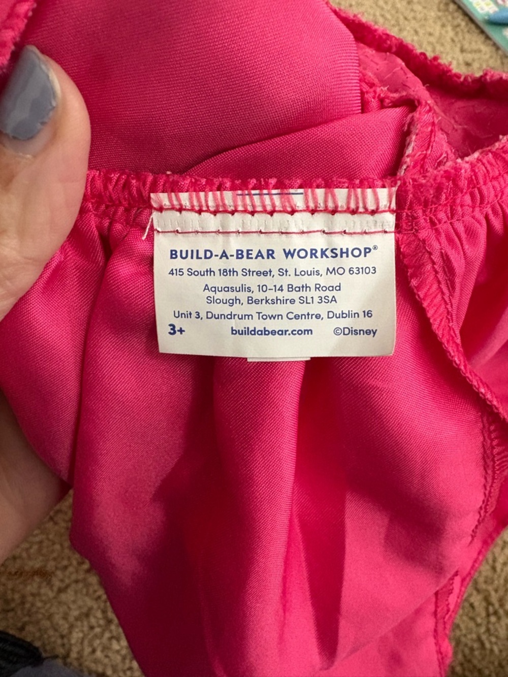 Build-A-Bear Pink Sequin Sleeping Beauty Costume - Picture 3 of 3